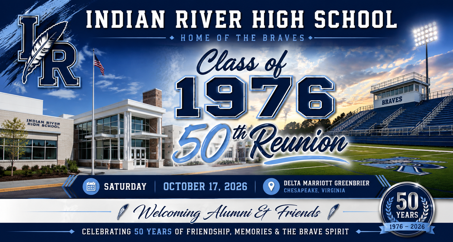 Indian River High School Class of 1976 50th Reunion banner